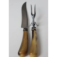 Dexter Carving Set Horn Griffe Messer Und Gabel Super Edelstahl Schildkröte Shell von hiphuggie