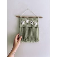 Geist Halloween Herbst Wandbehang Dekor - Handgefertigte Makramee Gewebte Kunst Gruseliges Hippie & Franse Geist Halloween Herbst Wandbehang Dekor - Handgefertigte Makramee Gewebte Kunst Gruseliges Hippie & Franse von hippieandfringe