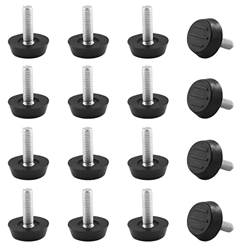 Hitefu Möbelgleiter zum Einschrauben, 6,35 mm Gewinde, verstellbare Möbel-Nivellierfüße, Stuhl-Nivellierfüße, Gleiter für Möbelbeine (18 mm Gewindelänge), 30 Stück von Hitefu