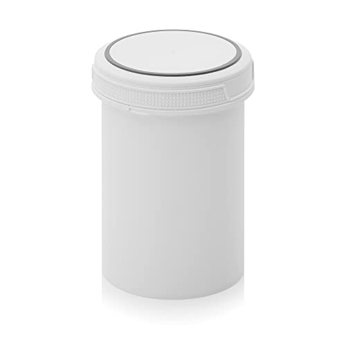 hitools Schraubdose - 1000 ml - Deckel mit Abreißring - lebensmittelecht, wasserdampfdicht - Kunststoff weiß/weiß von hitools