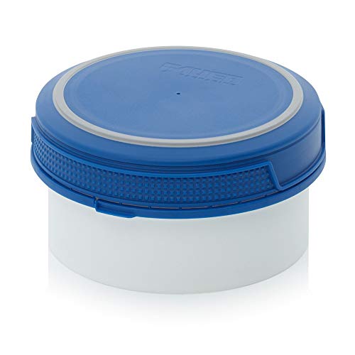 Schraubdose - 300 ml - Deckel mit Abreißring - lebensmittelecht, wasserdampfdicht - Kunststoff weiß/blau von hitools
