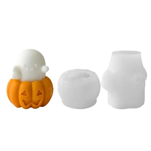 Halloween Ghost Pumpkin Kerzen raum Aroma therapie Silikon form DIY 3D Kürbis Kerzenhalter Schleif werkzeug von hiwhale