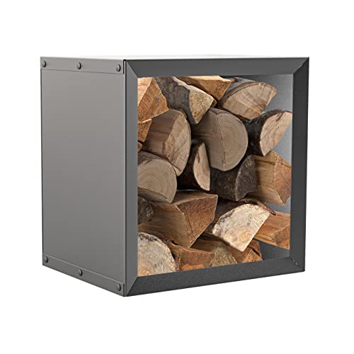 hiyard Holzlager I Wooker square 49 x 49 cm I Kaminholzregal I Brennholzregal I Made in Germany I mattschwarz von hiyard