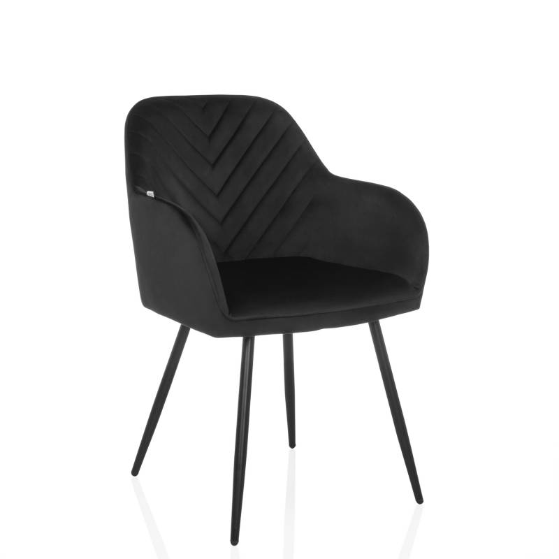 Hjh Living Esszimmerstuhl Stuhl Charvelle Samtstuhl Schwarz B-Ware von hjh LIVING