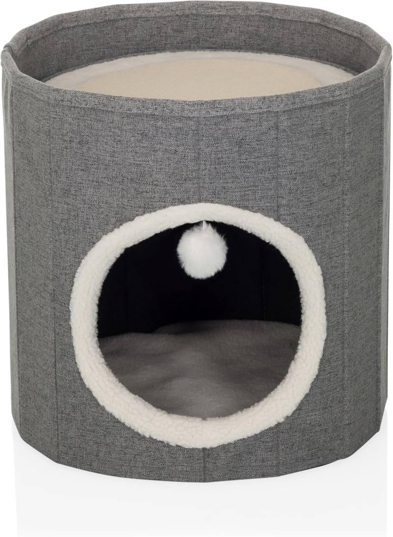 Hjh Living Pawy R Katzenhöhle Haus Katzenbett Katzenmöbel 38x38x38 Cm Grau B-Ware von hjh LIVING