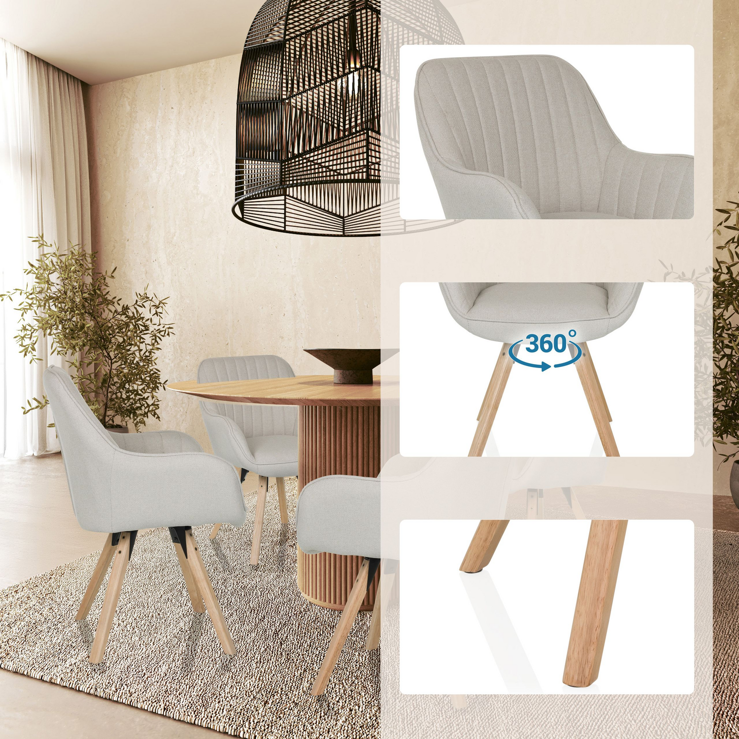 Hjh Living Polsterstuhl Stuhl Scandi Soft Creme Esszimmerstuhl B-Ware Hjh Living Polsterstuhl Stuhl Scandi Soft Creme Esszimmerstuhl B-Ware von hjh LIVING