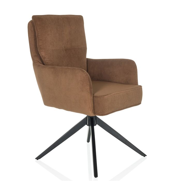 Hjh Living Tarugo Stuhl Polsterstuhl Drehstuhl Drehfunktion Esszimmerstuhl Braun B-Ware von hjh LIVING