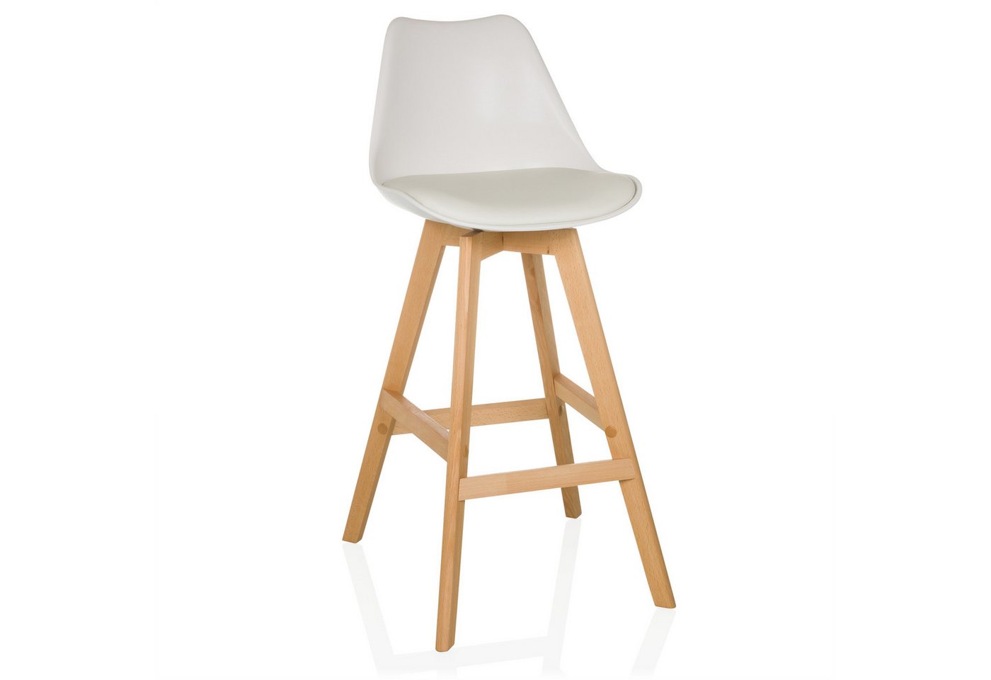 hjh LIVING Barhocker Barhocker 2er Pack SCANDI HIGH Kunststoff (2 St), Barstuhl 2er Set mit Fußstütze, Tresenhocker für Esszimmer, Küche von hjh LIVING