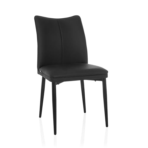 hjh LIVING Besucherstuhl VISETO Moderner Stuhl mit Kunstlederbezug, ergonomischer Rückenlehne & stabilem Metallgestell, Schwarz hjh LIVING Besucherstuhl VISETO Moderner Stuhl mit Kunstlederbezug, ergonomischer Rückenlehne & stabilem Metallgestell, Schwarz von hjh LIVING