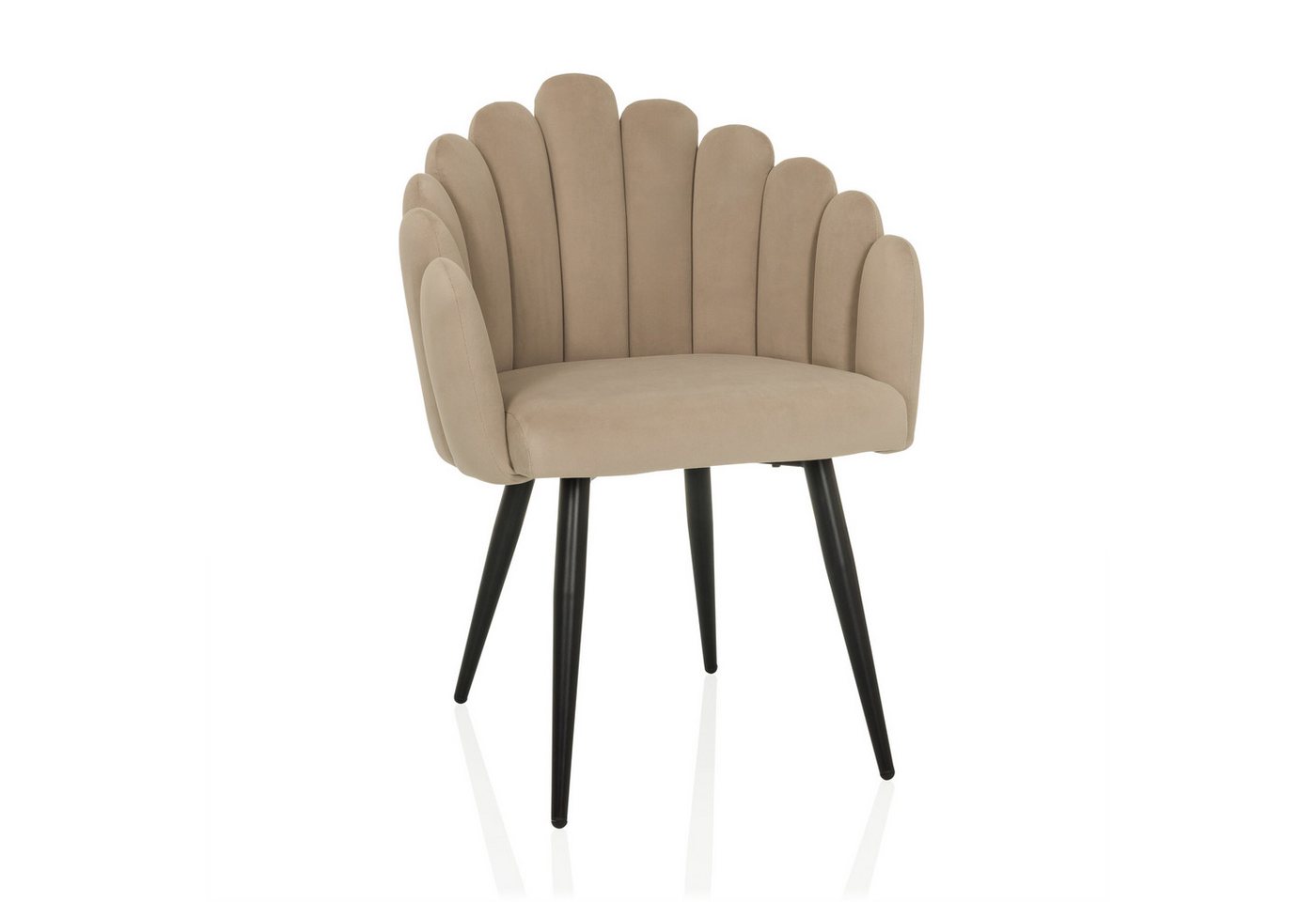 hjh LIVING Esszimmerstuhl Esszimmerstuhl SCALLORE Stoff (1 St), Polsterstuhl für Esszimmer Wohnzimmer, Sessel mit Samt-Bezug von hjh LIVING
