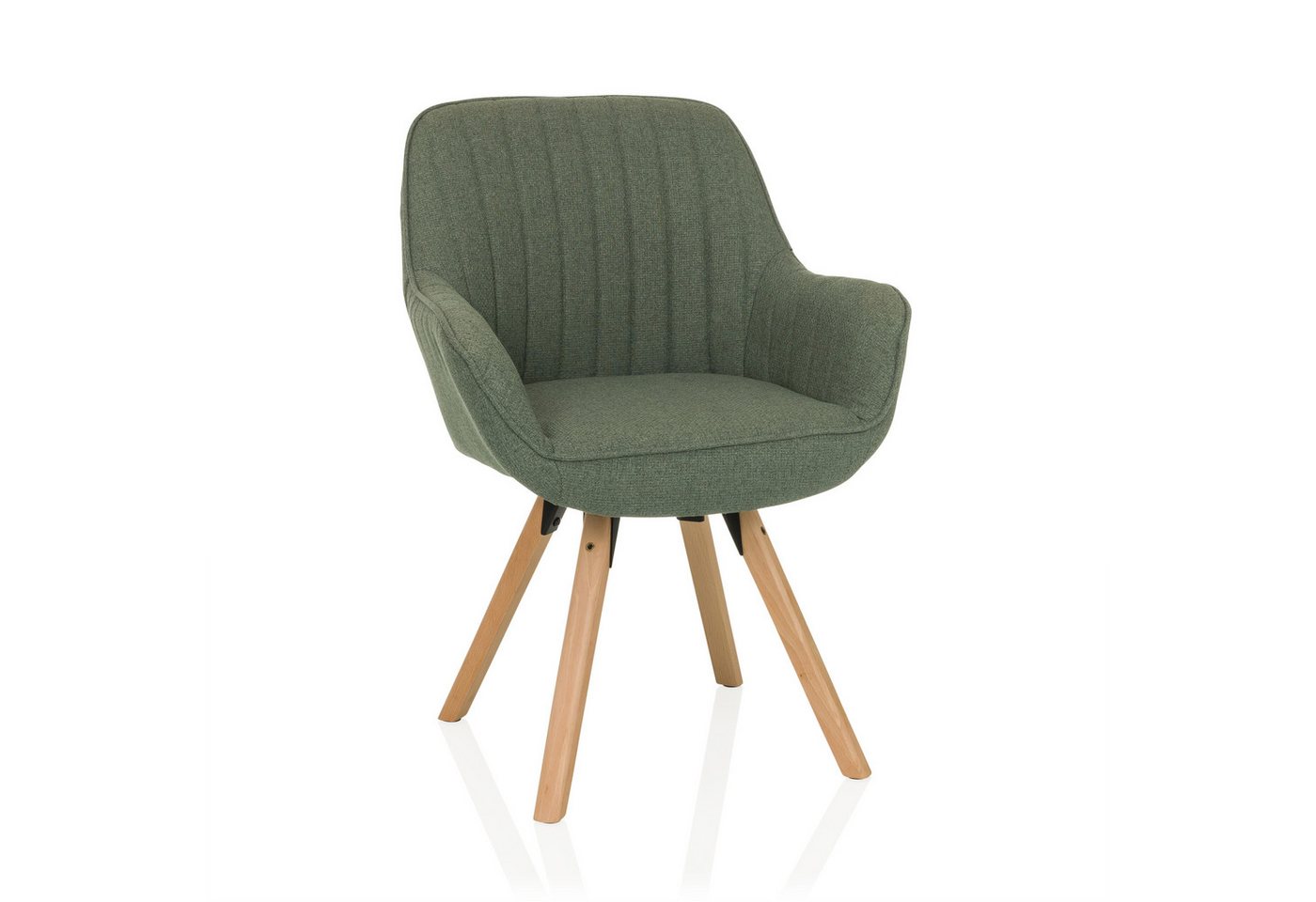 hjh LIVING Esszimmerstuhl Polsterstuhl SCANDI SOFT Stoff mit Armlehnen (1 St), Stuhl im Scandi-Look, Sitz drehbar, bequem gepolstert, Holzfußkreuz von hjh LIVING