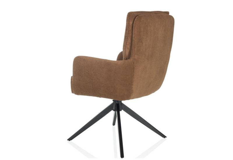 hjh LIVING Esszimmerstuhl Polsterstuhl TARUGO Stoff mit Armlehnen (1 St), Esszimmerstuhl mit Cord-Stoff, Sitz drehbar, bequem gepolstert von hjh LIVING