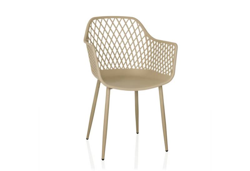 hjh LIVING Gartenstuhl Outdoor Stuhl BEGIO L Kunststoff mit Armlehnen, Schalenstuhl im Skandi-Stil, Sitzschale aus Kunststoff, Esszimmerstuhl von hjh LIVING