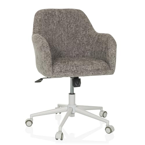 hjh LIVING Homeoffice Stuhl gepolstert SOLAO Home Schreibtischstuhl Drehstuhl höhenverstellbar, Wippfunktion, Stoff Grau von hjh LIVING