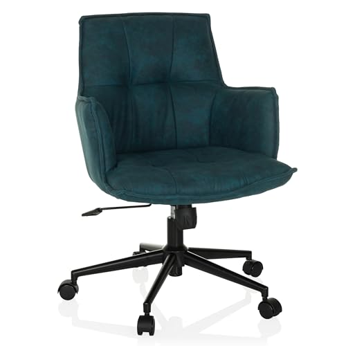 hjh LIVING Homeoffice Stuhl gepolstert SOLAO Life Schreibtischstuhl Drehstuhl höhenverstellbar, Stoffbezug Dunkelblau von hjh LIVING