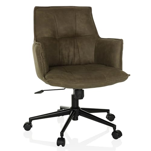 hjh LIVING Homeoffice Stuhl gepolstert SOLAO Life Schreibtischstuhl Drehstuhl höhenverstellbar, Stoffbezug Grün von hjh LIVING