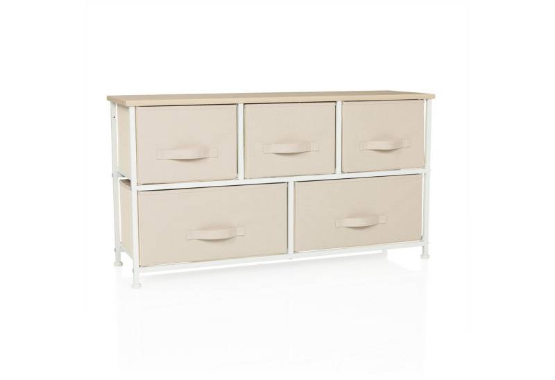 hjh LIVING Kommode FOLDAR Sideboard H/B/T: 55.0 x 100.0 x 30.0 cm, Schubladenkommode mit 5 Stoff-Schubladen, Metall-Gestell, Sideboard hjh LIVING Kommode FOLDAR Sideboard H/B/T: 55.0 x 100.0 x 30.0 cm, Schubladenkommode mit 5 Stoff-Schubladen, Metall-Gestell, Sideboard von hjh LIVING