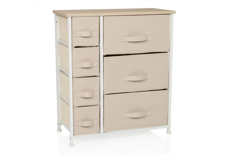 hjh LIVING Kommode FOLDRESS B Sideboard H/B/T: 73.0 x 63.5 x 30.0 cm, Schubladenkommode mit 7 Stoff-Schubladen, Metall-Gestell, Holz-Ablage hjh LIVING Kommode FOLDRESS B Sideboard H/B/T: 73.0 x 63.5 x 30.0 cm, Schubladenkommode mit 7 Stoff-Schubladen, Metall-Gestell, Holz-Ablage von hjh LIVING