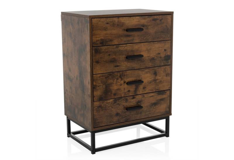 hjh LIVING Kommode VINSTRA Sideboard H/B/T: 83.5 x 60.0 x 38.5 cm, Schubladenkommode Highboard mit 4 Schubladen im Retro-Industrial-Stil von hjh LIVING