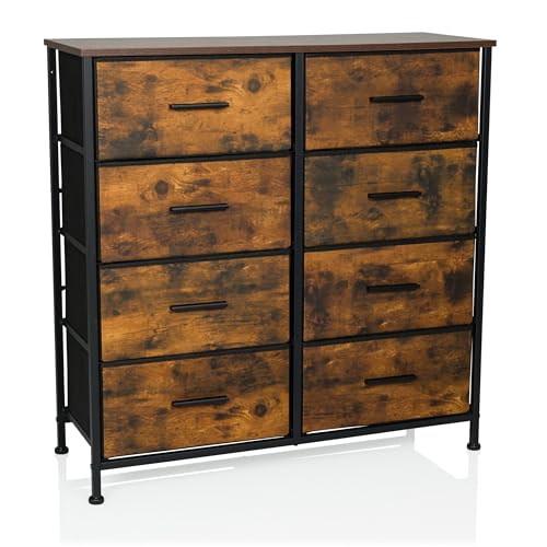 hjh LIVING Kommode mit 8 Schubladen RAGALA Light 80x30x82 cm Regalsystem Sideboard für Wohnzimmer Schlafzimmer Flur, Räuchereiche von hjh LIVING