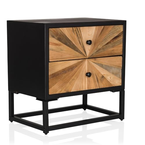 hjh LIVING Nachttisch mit Schubladen SANTJAGO Black Sun S Beistelltisch aus massivem Tannenholz, Nachtschrank für Schlafzimmer Wohnzimmer hjh LIVING Nachttisch mit Schubladen SANTJAGO Black Sun S Beistelltisch aus massivem Tannenholz, Nachtschrank für Schlafzimmer Wohnzimmer von hjh LIVING