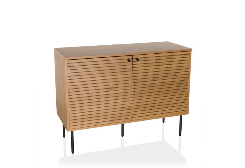 hjh LIVING Sideboard LINNO S Kommode H/B/T: 74.0 x 100.0 x 40.0 cm, Kommode mit Doppeltüre, Böden verstellbar, Schrank mit Metallfüße von hjh LIVING