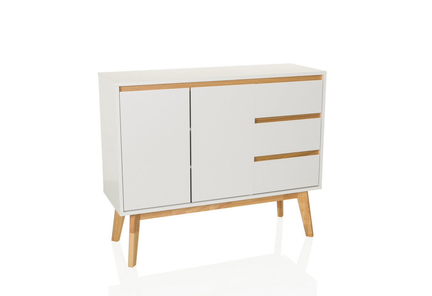 hjh LIVING Sideboard TAROLO I Kommode H/B/T: 80.0 x 97.0 x 34.0 cm, Kommode mit 3 Schubladen und 2 Türen, Soft-Close, Holzbeine, grifflos von hjh LIVING