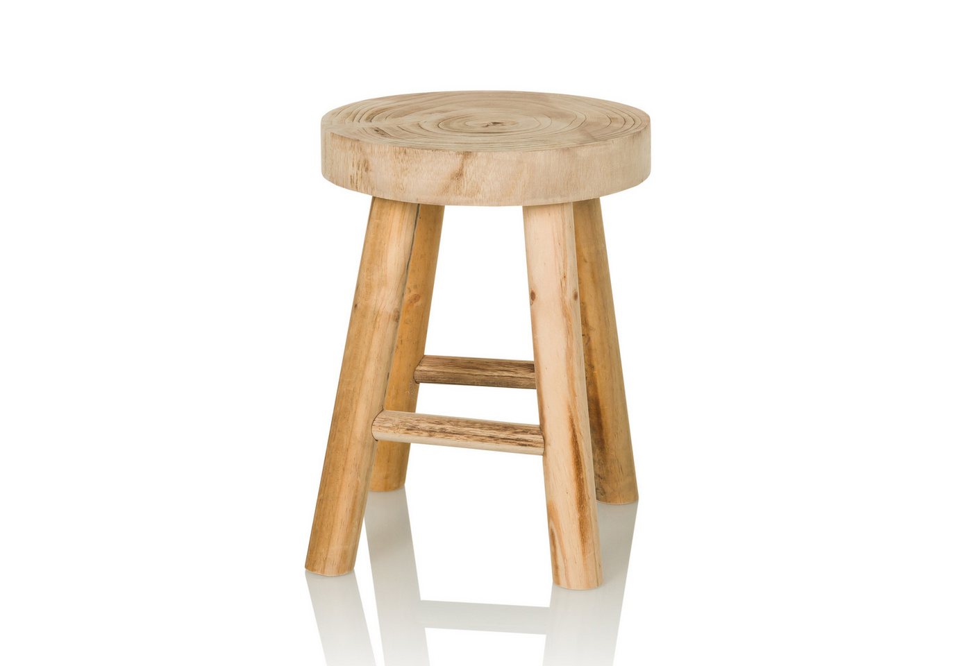 hjh LIVING Sitzhocker Sitzhocker RUSTIKO W Holz ohne Armlehnen, Runder Holzhocker Massiv Holz, Vierfußgestell von hjh LIVING