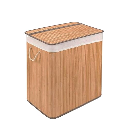 hjh LIVING Wäschekorb 2 Fächer FALSTER XL B, 100 L Wäschesammler mit Deckel, Wäschebox Bambus mit Griffen, praktische Faltfunktion, Braun hjh LIVING Wäschekorb 2 Fächer FALSTER XL B, 100 L Wäschesammler mit Deckel, Wäschebox Bambus mit Griffen, praktische Faltfunktion, Braun von hjh LIVING