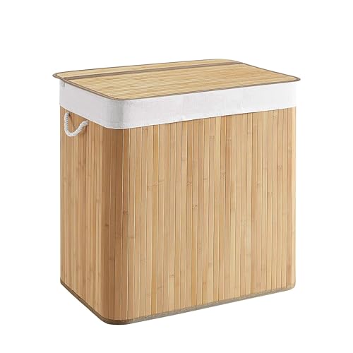 hjh LIVING Wäschekorb 3 Fächer FALSTER XXL B, 150 L Wäschesammler mit Deckel, Wäschebox Bambus mit Griffen, praktische Faltfunktion, Braun hjh LIVING Wäschekorb 3 Fächer FALSTER XXL B, 150 L Wäschesammler mit Deckel, Wäschebox Bambus mit Griffen, praktische Faltfunktion, Braun von hjh LIVING