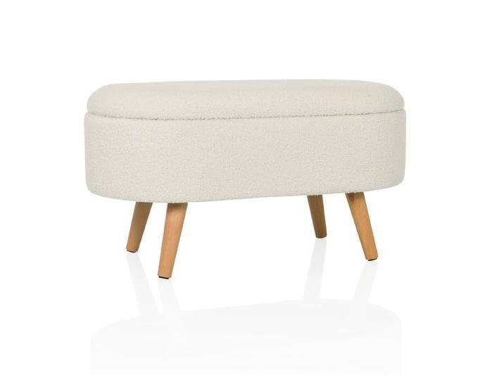 B-Ware Hjh Living Polsterhocker Sitzbank Storiano 82x41x44cm Sitzhocker Weiß B-Ware von hjh-OFFICE