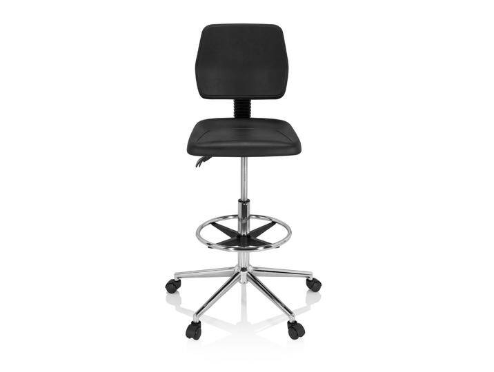 B-Ware Hjh Office Arbeitsstuhl Drehhocker Hocker Schwarz Hartschaum Chrom Top Work 11 B-Ware von hjh-OFFICE