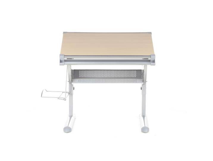 B-Ware Hjh Office Kinderschreibtisch Tisch Höhenverstellbar Neigbar Buche Silber 80cm B-Ware von hjh-OFFICE