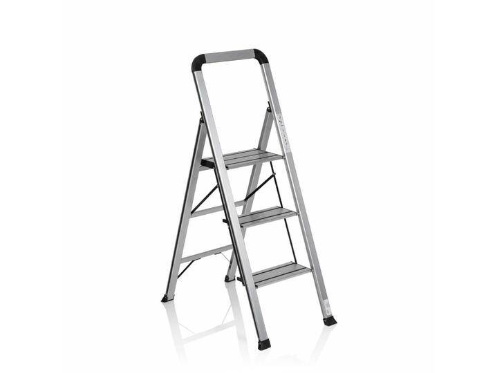 B-Ware Hjh Office Klappleiter Solid V Trittleiter Leiter Aluminium Schwarz 3 Stufen B-Ware von hjh-OFFICE