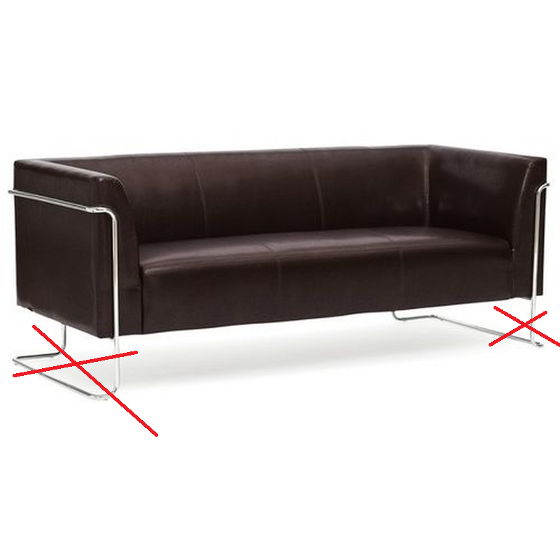 B-Ware Hjh Office Loungesofa Sofa Curacao 3 Sitzer Kunstleder Ohne Sofabeine von hjh OFFICE