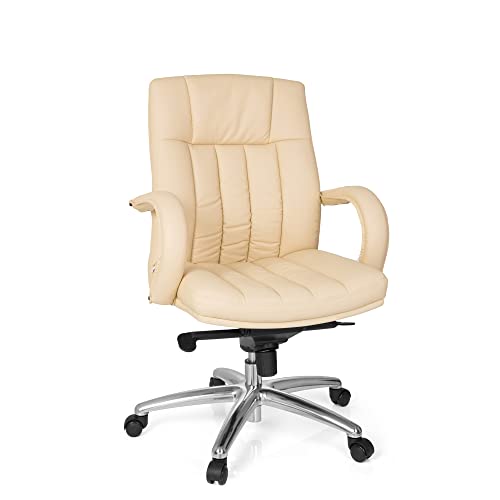 hjh OFFFICE XXL G 100 Kunstleder Drehstuhl ergonomische Rückenlehne, Bürostuhl höhenverstellbar, beige/Creme, 724260 von hjh OFFICE