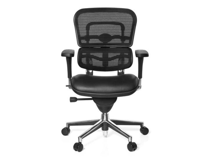 ERGOHUMAN BASE Leder/Netz - Luxus Chefsessel Schwarz von hjh-OFFICE