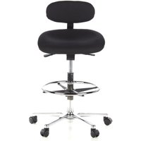 Gebraucht] Hjh Office Hocker Drehhocker Arbeitsstuhl Work Mf Stoff Schwarz Chrom Hocker B-Ware von hjh OFFICE