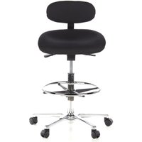 Gebraucht] Hjh Office Hocker Drehhocker Arbeitsstuhl work mf Stoff schwarz Chrom Hocker von hjh OFFICE