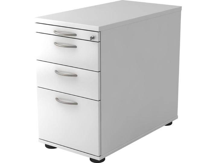 Hjh Office, Rollcontainer, Standcontainer 80cm 2 Schub 1 Hängeregistratur Schloss Bogengriff Weiss von hjh-OFFICE