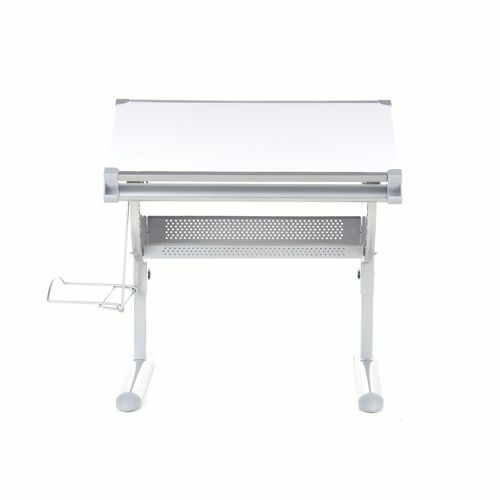 Hjh Office Belia Kinderschreibtisch Weiß Silber Schreibtisch Arbeitstisch Kinder B-Ware von hjh OFFICE
