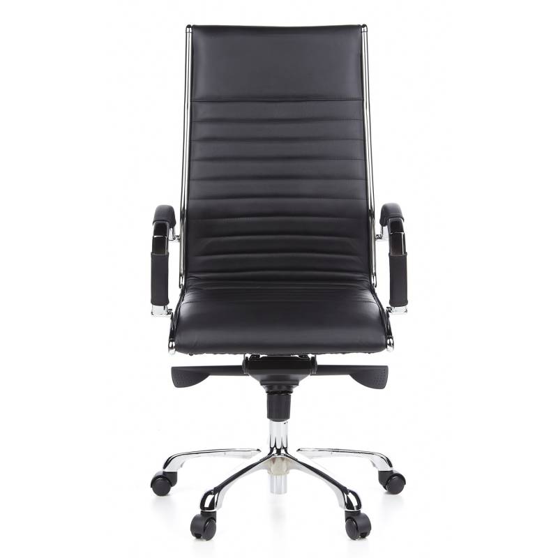 Hjh Office Bürostuhl Chefsessel Drehstuhl Parma 20 Leder Schwarz Chrom 110kg B-Ware von hjh OFFICE