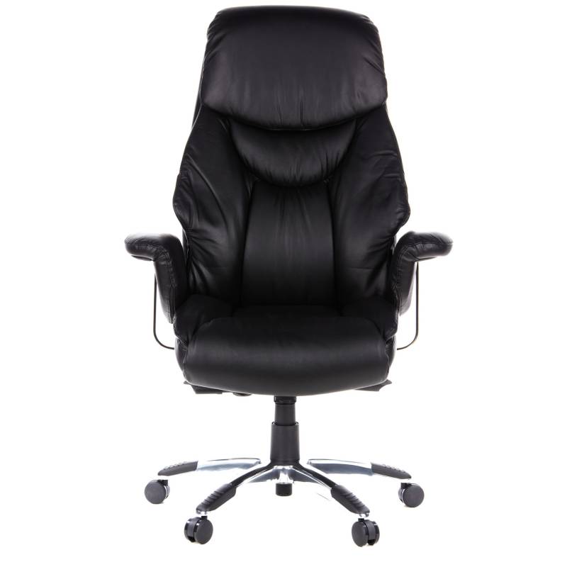 Hjh Office Bürostuhl Chefsessel Stuhl Leder Schwarz Mit Armlehnen Teppichrollen B-Ware von hjh OFFICE