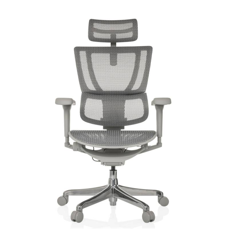Hjh Office Bürostuhl Chefsessel Stuhl Netzstoff Grau Höhenverstellbar Armlehnen B-Ware von hjh OFFICE