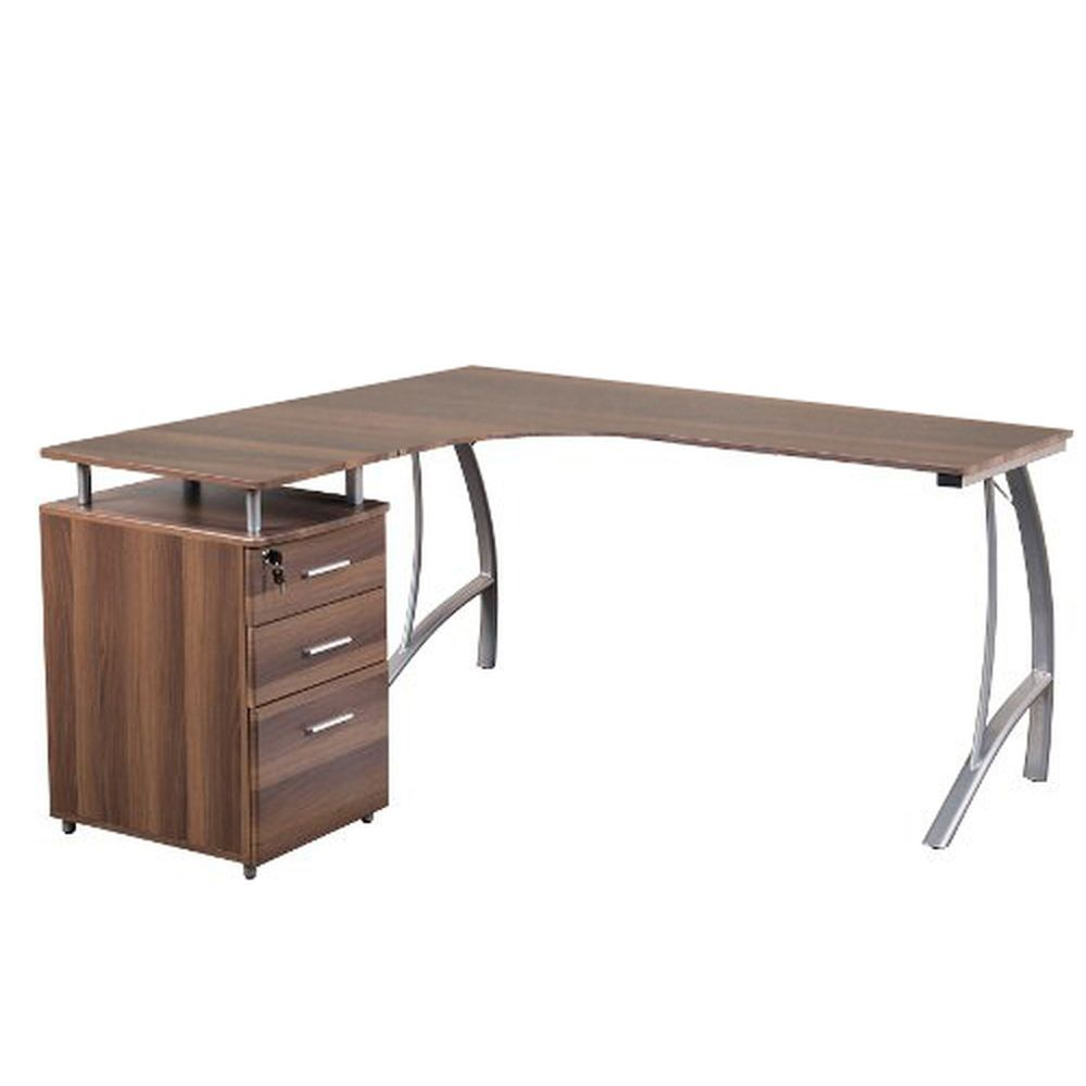Hjh Office Eckschreibtisch Castor T Stand Container Nussbaum Schreibtisch Tisch B-Ware Hjh Office Eckschreibtisch Castor T Stand Container Nussbaum Schreibtisch Tisch B-Ware von hjh OFFICE