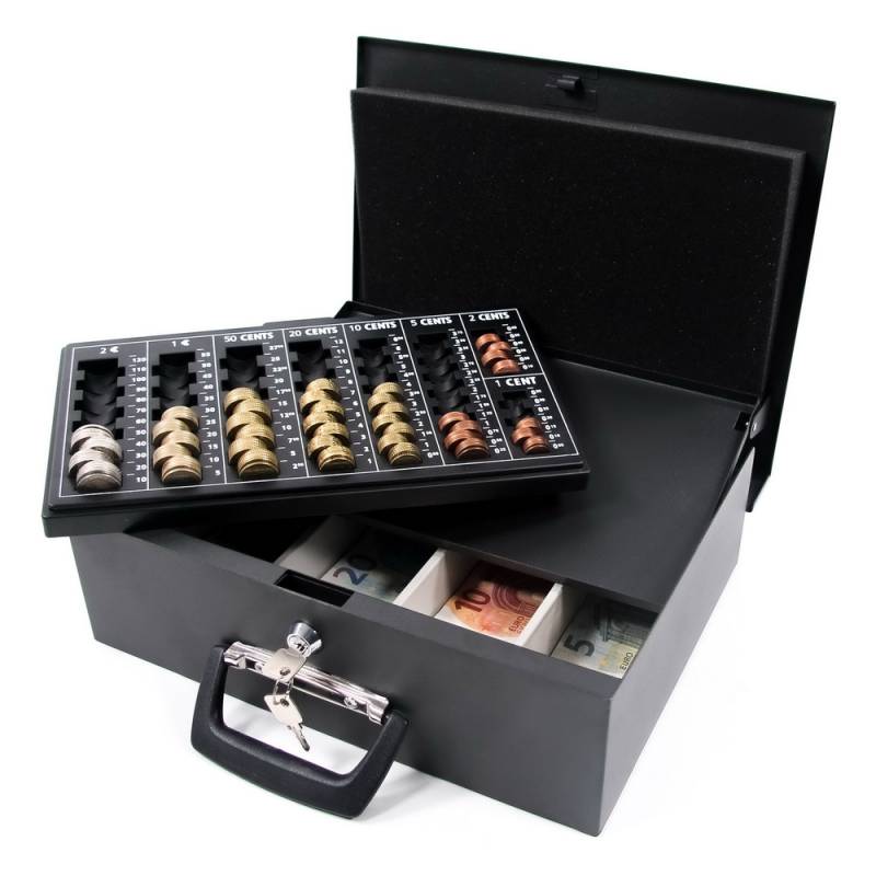 Hjh Office Geldkassette Kasse Safe Schwarz Münzzählbrett Siehe Text/Foto B-Ware von hjh OFFICE