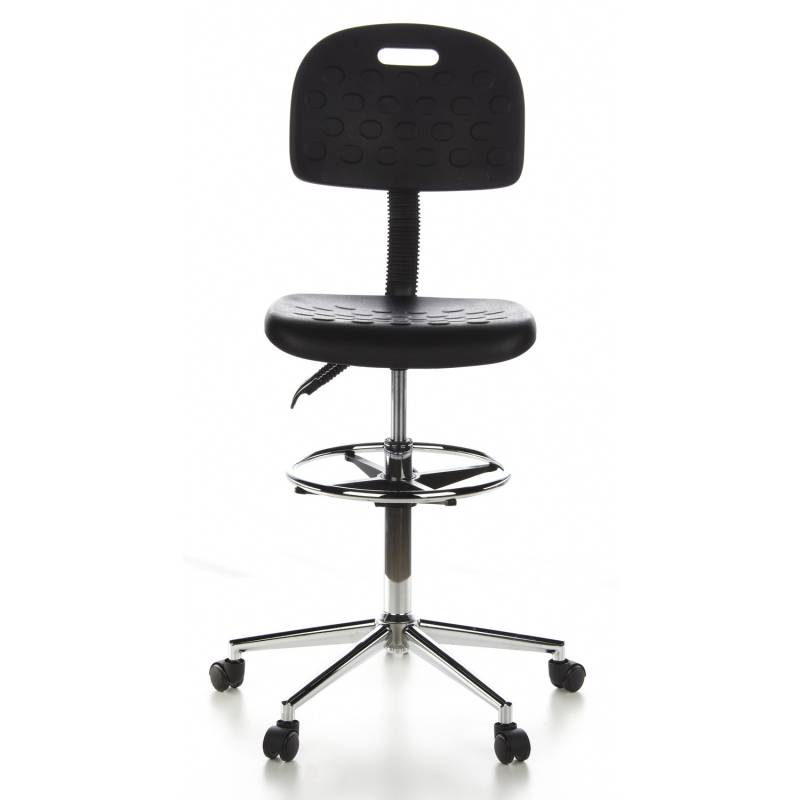 Hjh Office Hocker / Drehhocker / Arbeitsstuhl Top Work 23 Hartschaum Schwarz Chr B-Ware von hjh OFFICE