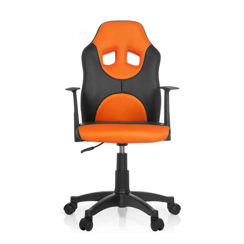 Hjh Office Kinderdrehstuhl Stuhl Schwarz Orange Kunstleder Armlehnen Rollen B-Ware von hjh OFFICE