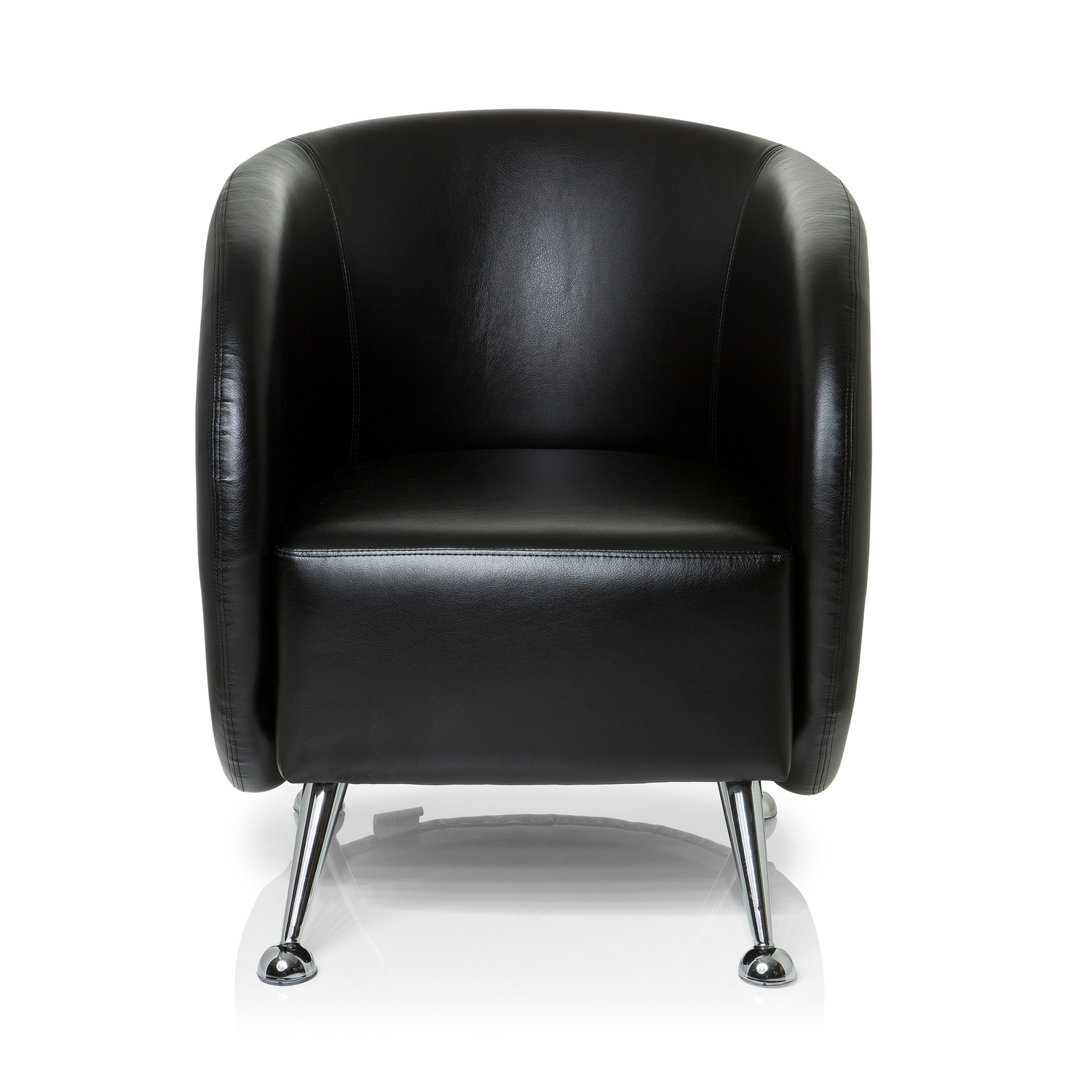 Hjh Office Loungesessel Clubsessel Sessel Kunstleder Schwarz Armlehne Standfuß B-Ware von hjh OFFICE