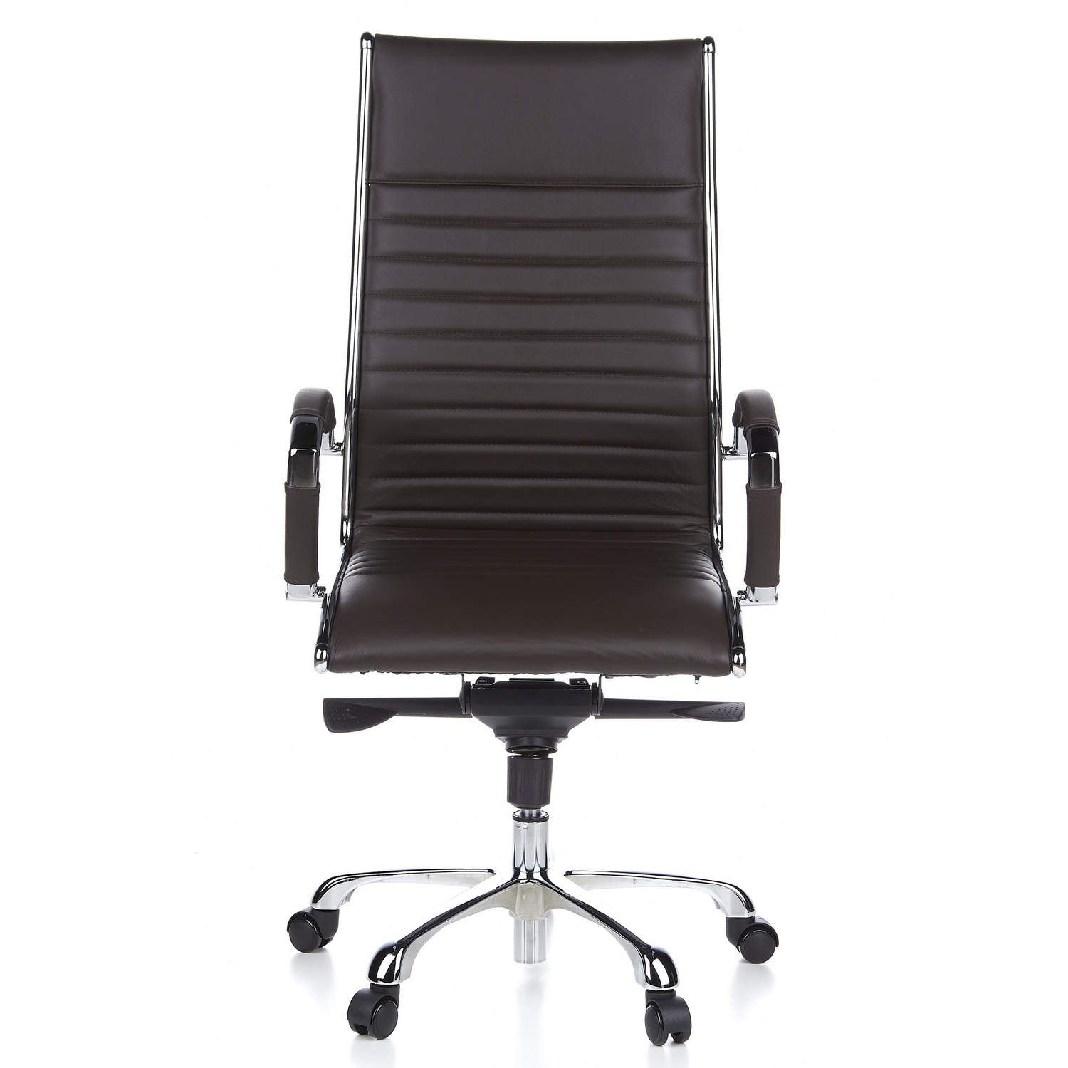 Hjh Office Parma 20 Bürostuhl Chefsessel Stuhl Leder Braun Aluminium Chrom B-Ware von hjh OFFICE